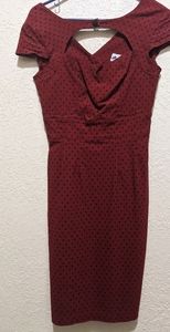 Hell Bunny Vixen Wiggle Bodycon Dot Dress